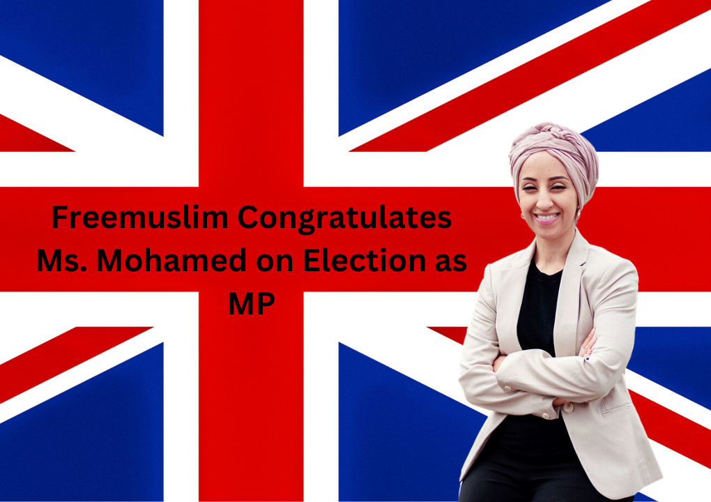 Freemuslim Congratulates Ms. Mohamed on Election as MP